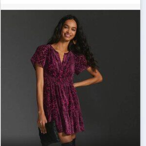 Anthropologie Somerset Velvet Mini Dress Size S NOWT